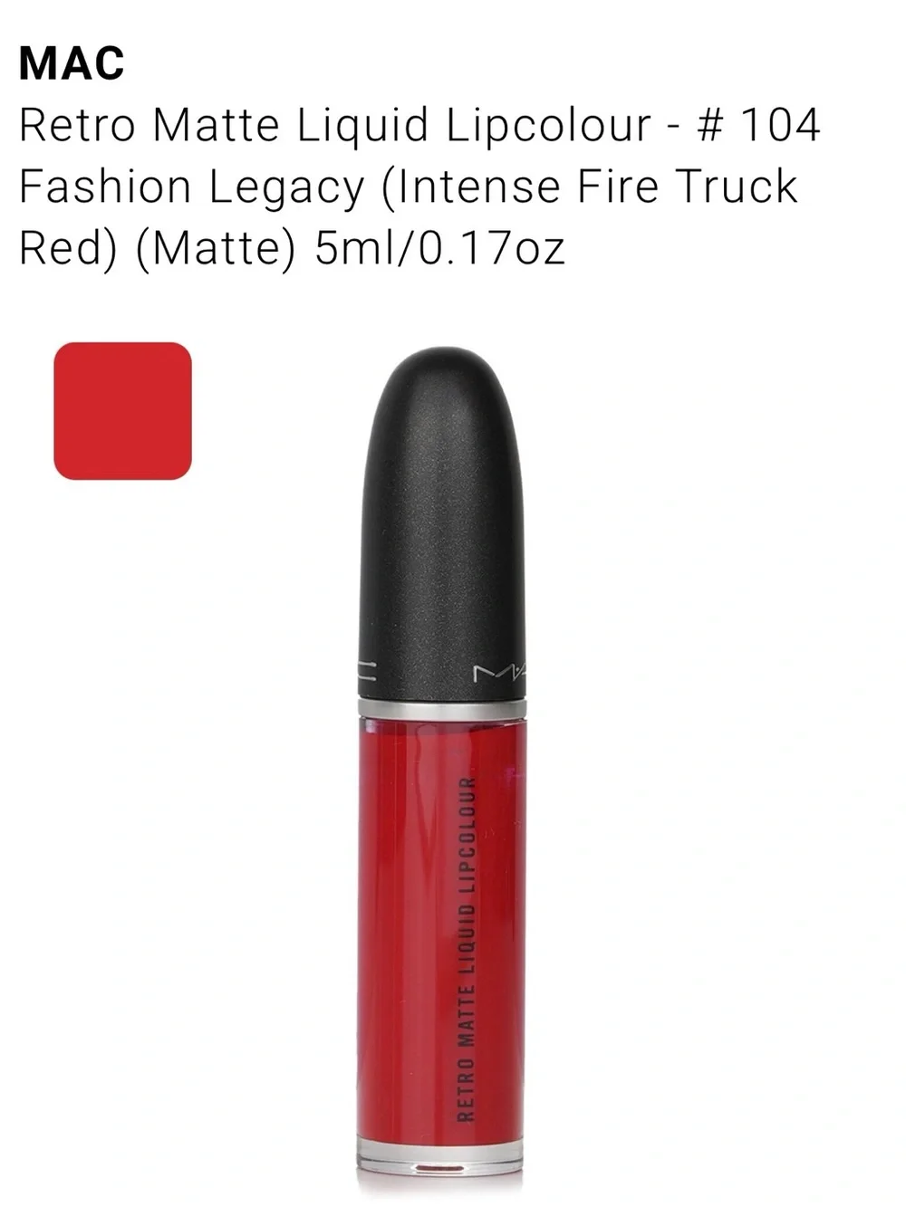 MAC Retro Matte Liquid Lipcolour (Fashion Legacy) Lipstick ~ 0.17 oz.